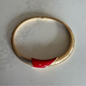 Vintage Monet Gold and Red Necklace